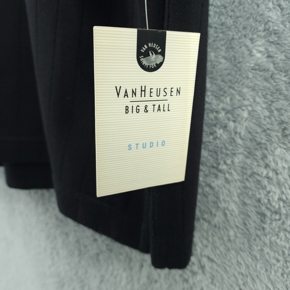 Van Heusen Sweater Mens 4XL Black Stripe Ribbed Studio Pullover Big & Tall - Picture 6 of 12
